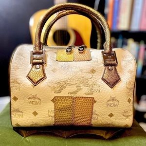 MCM Lion Princess Boston Bag
